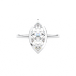 Marquise Cut Diamond Bezel Set Engagement RIng
