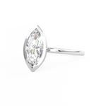 Marquise Cut Diamond Bezel Set Engagement RIng Platinum