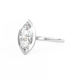 Marquise Cut Diamond Bezel Set Engagement RIng Platinum