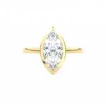Marquise Cut Diamond Bezel Set Engagement RIng Yellow Gold