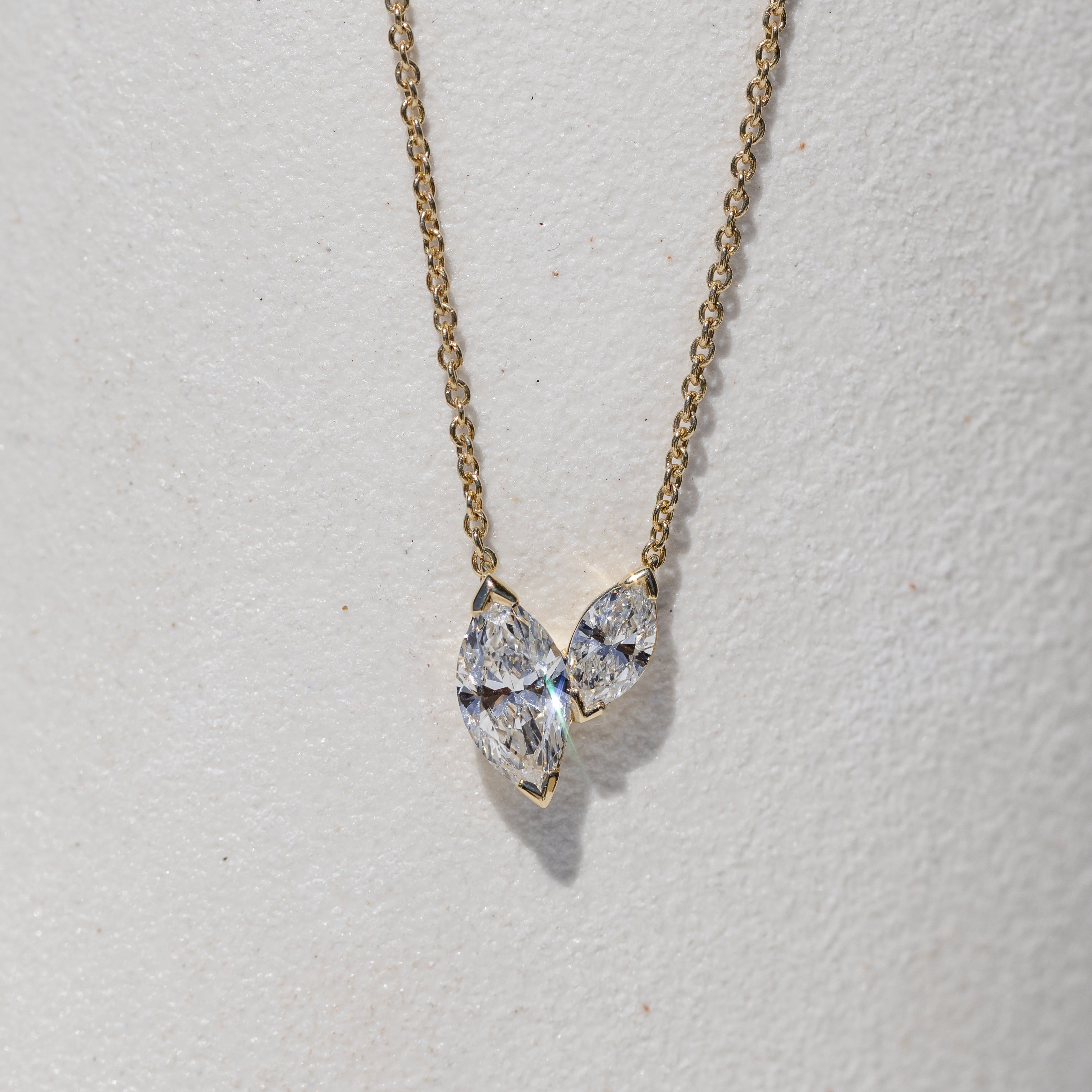 Marquise Diamond Heart Pendant Necklace