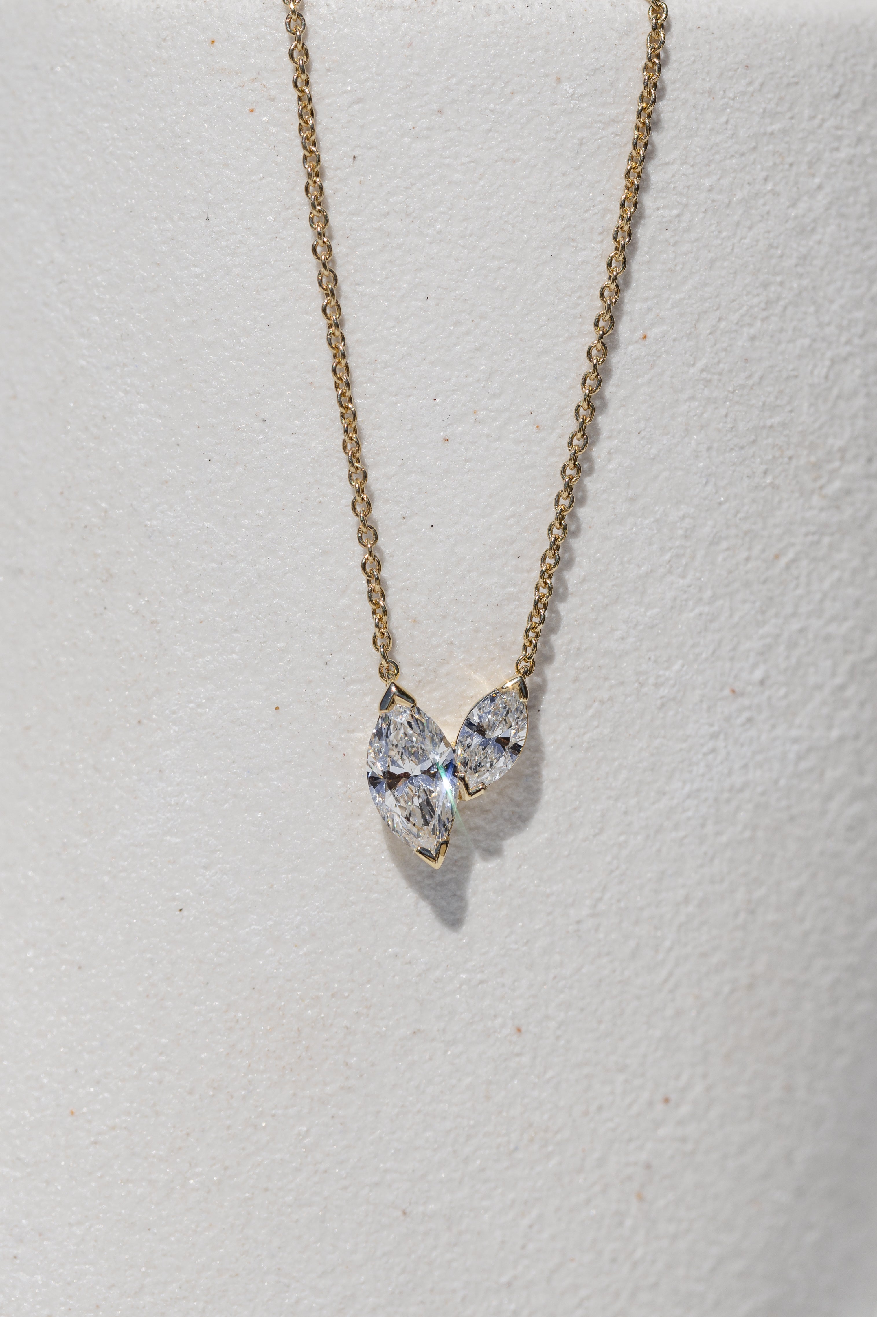 Marquise Diamond Heart Pendant Necklace