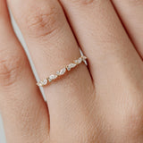 Marquise and round diamond wedding band 