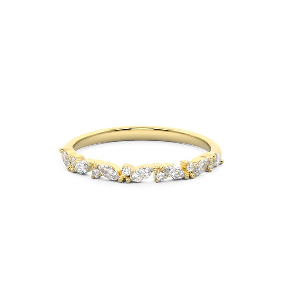 Marquise and round diamond wedding band 2