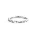 Marquise and round diamond wedding band in white gold 