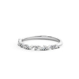 Marquise and round diamond wedding band in white gold 