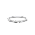 Marquise and round diamond wedding band in white gold  2
