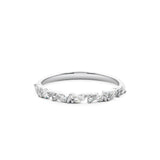 Marquise and round diamond wedding band in white gold  2
