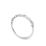 Marquise and round diamond wedding band in white gold 3