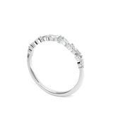 Marquise and round diamond wedding band in white gold 3