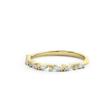Marquise and round diamond wedding band in yellow gold 