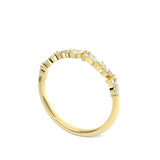 Marquise and round diamond wedding band in yellow gold 3