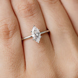 Marquise Cut Solitaire Engagement Ring in White Gold