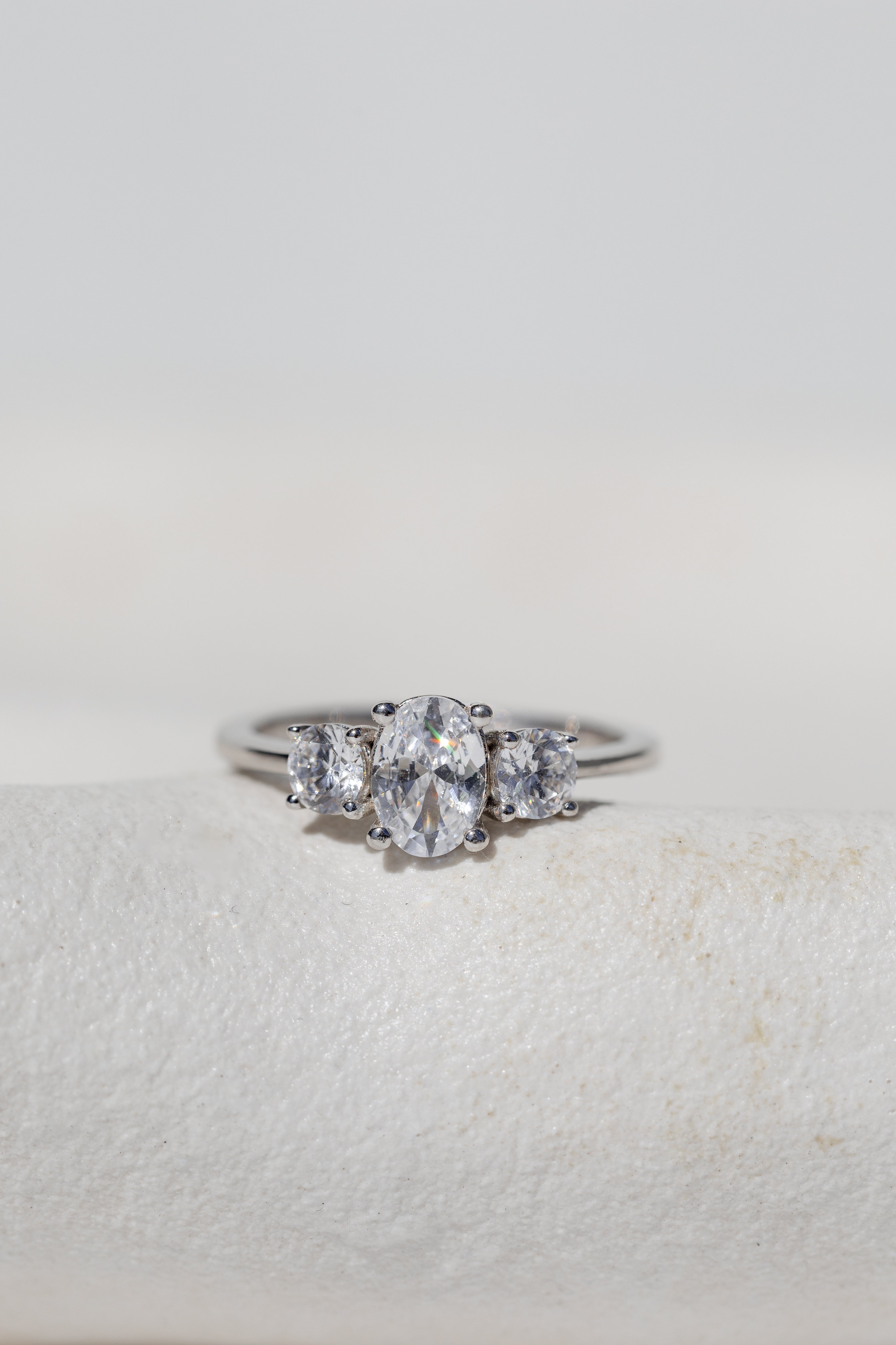 OVAL TRILOGY ENGAGEMENT RING
