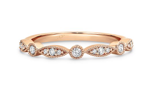 Odette Vintage wedding ring with round and marquise shape diamonds 