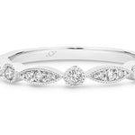 Odette Vintage wedding ring with round and marquise shape diamonds white gold