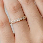 Oval Bezel Set Diamond Wedding Ring 1