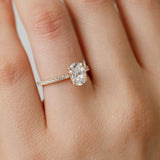 Oval Cut Diamond engagement ring with diamond band
