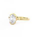 Oval Diamond Half Bezel Set Engagement Ring