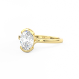 Oval Diamond Half Bezel Set Engagement Ring