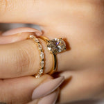 Oval Diamond Solitaire with Hidden Halo