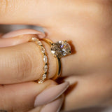 Oval Diamond Solitaire with Hidden Halo