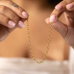 Oval belcher link gold chain bracelet 