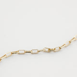 Paper clip chain necklace yellow gold 