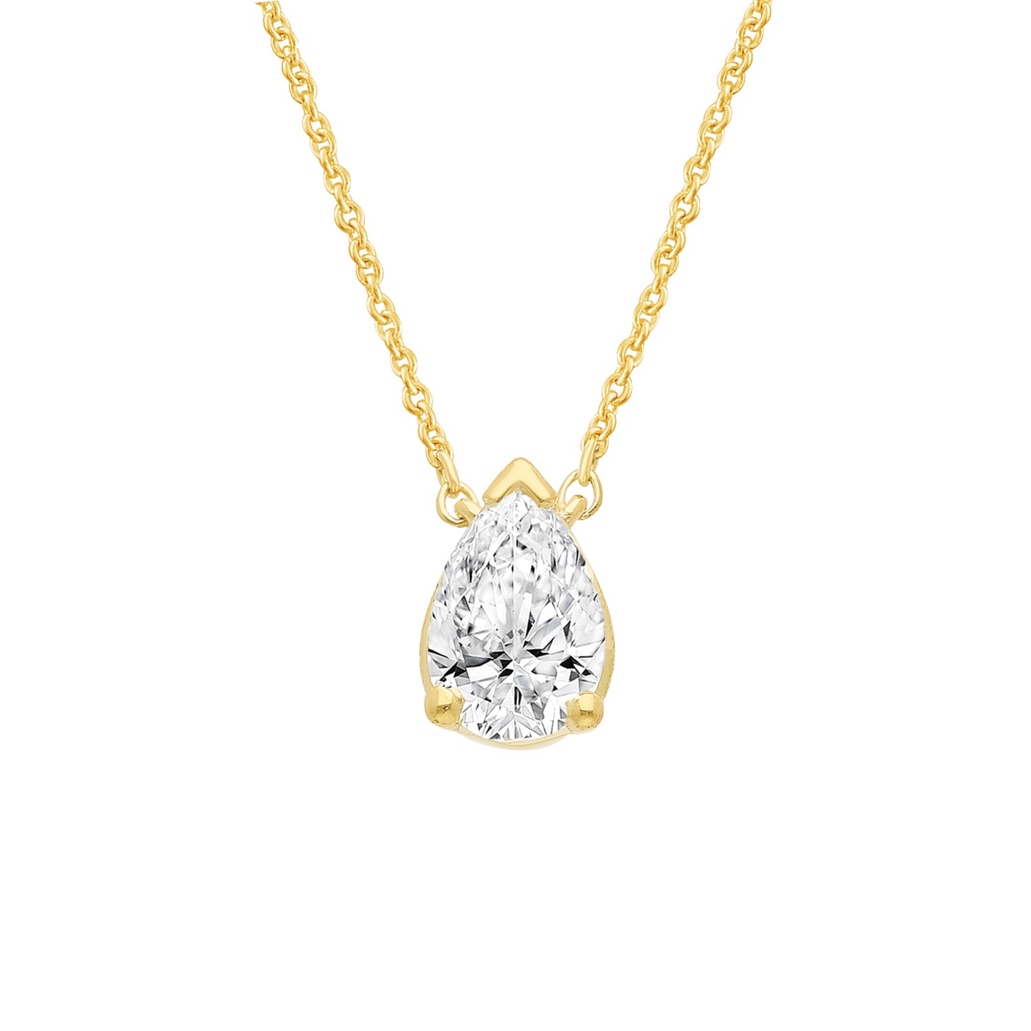 Pear Cut Diamond Solitaire Necklace