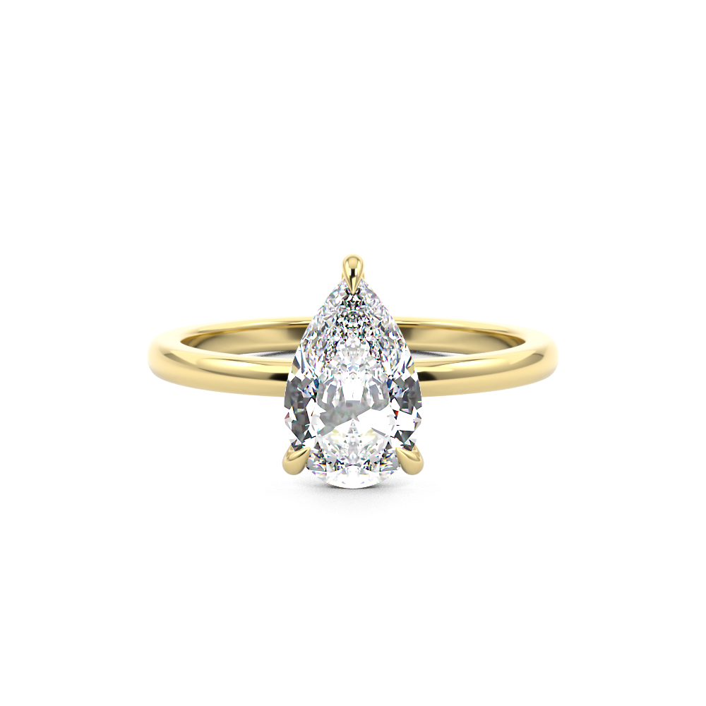 Pear Cut Diamond Solitaire Engagement Ring