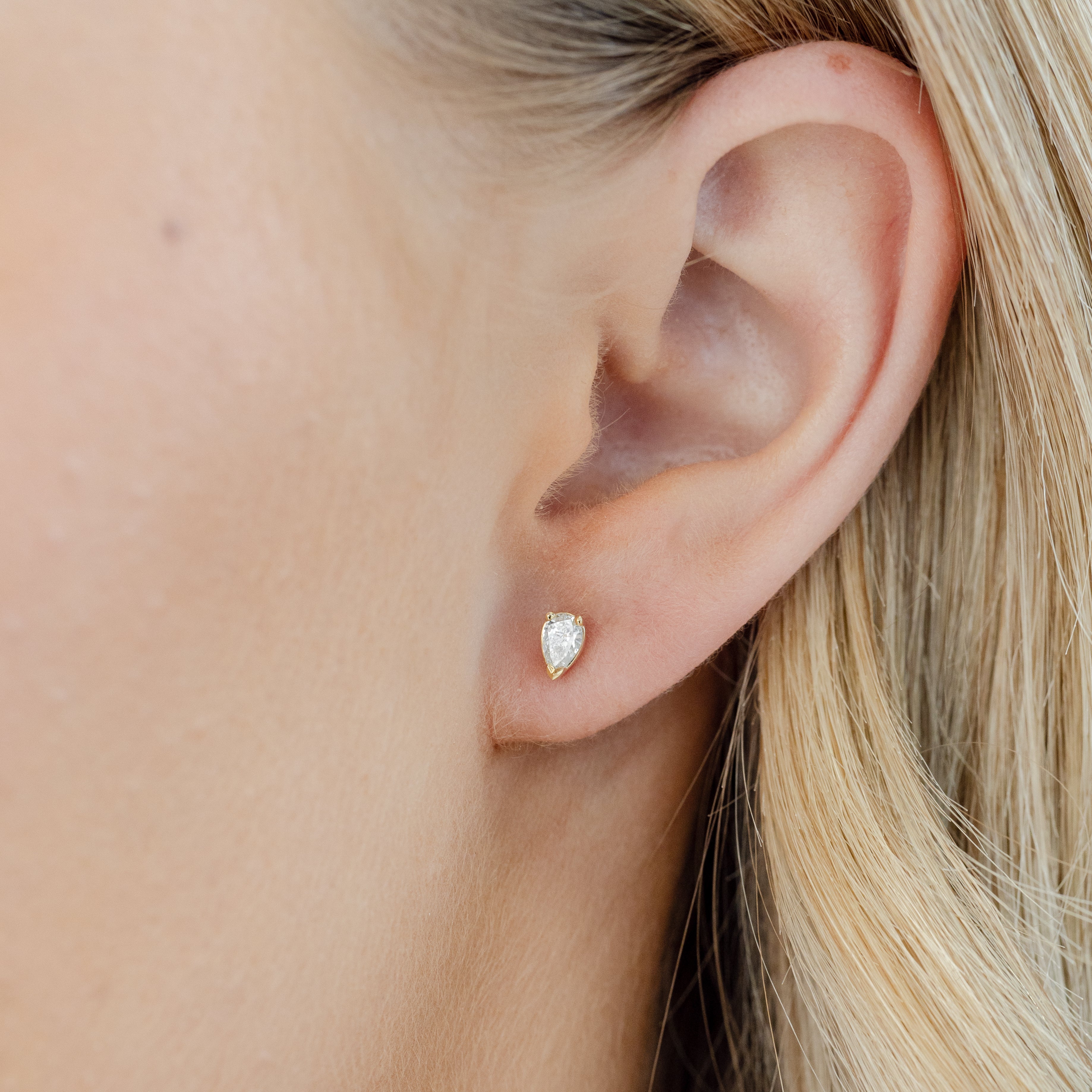Pear Cut Diamond Stud Earrings