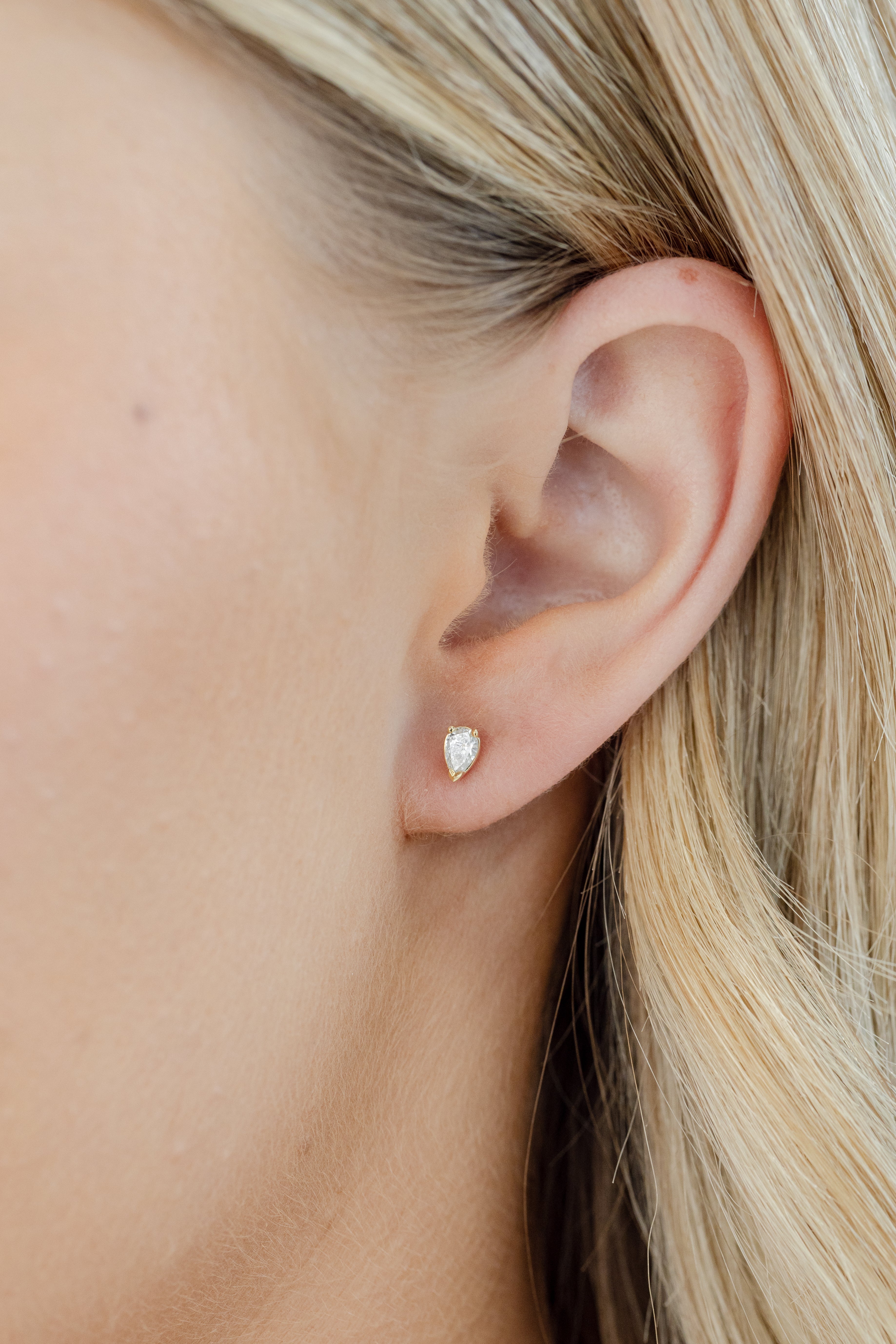 Pear Cut Diamond Stud Earrings