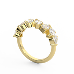 Pear cut Diamond wedding band in yellow gold 