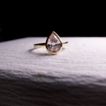 Pear cut diamond ring