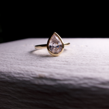 Pear cut diamond ring