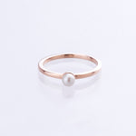 Pearl stacking ring 9kt rose gold