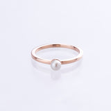 Pearl stacking ring 9kt rose gold