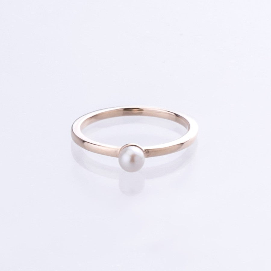 Pearl stacking ring 9kt yellow gold 