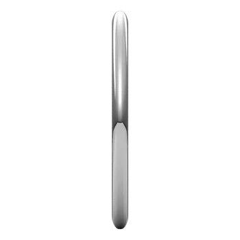 Plain half round  wedding band in white gold 