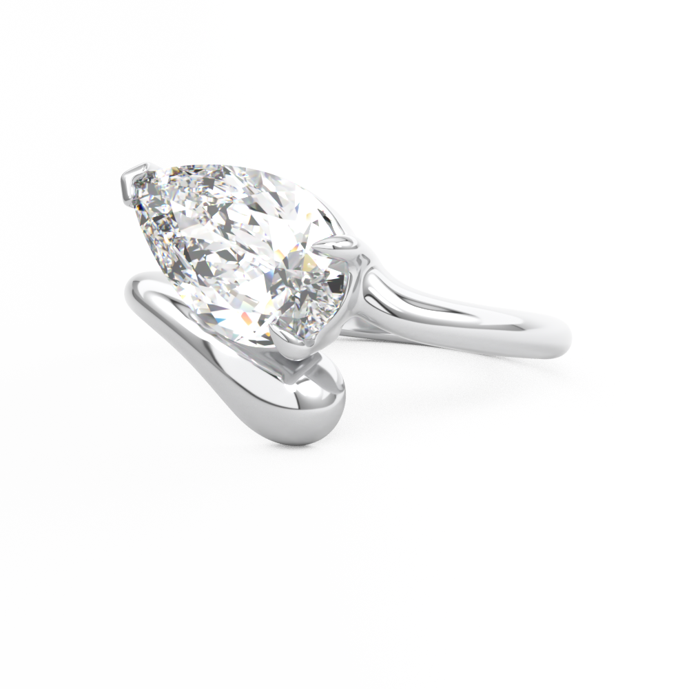 Platinum Pear Cut Diamond Engagement Ring