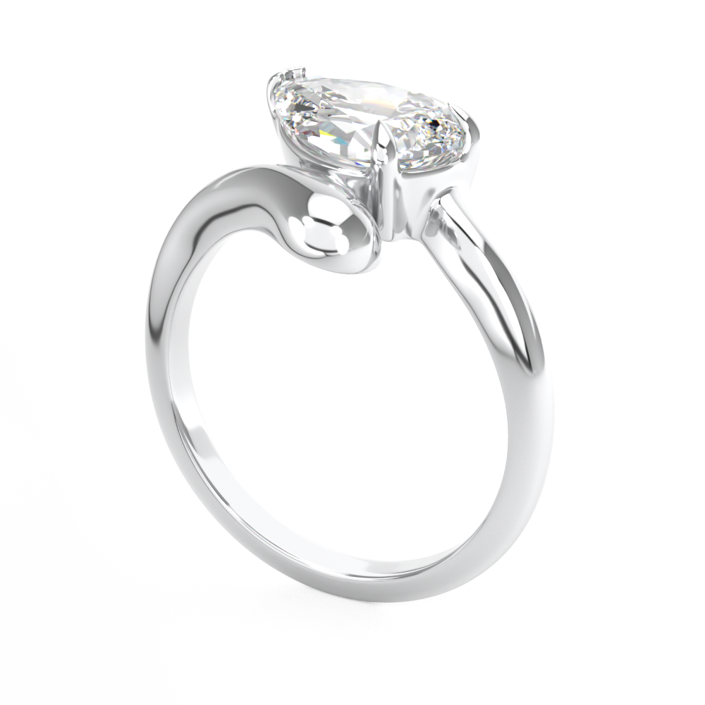Platinum Pear Cut Diamond Engagement Ring