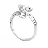 Platinum Pear Cut Diamond Engagement Ring