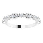 Rosalind marquise shape bezel setting with round diamonds white gold wedding ring 