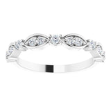 Rosalind marquise shape bezel setting with round diamonds white gold wedding ring 