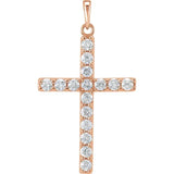 Rose Gold Diamond Pendant Cross