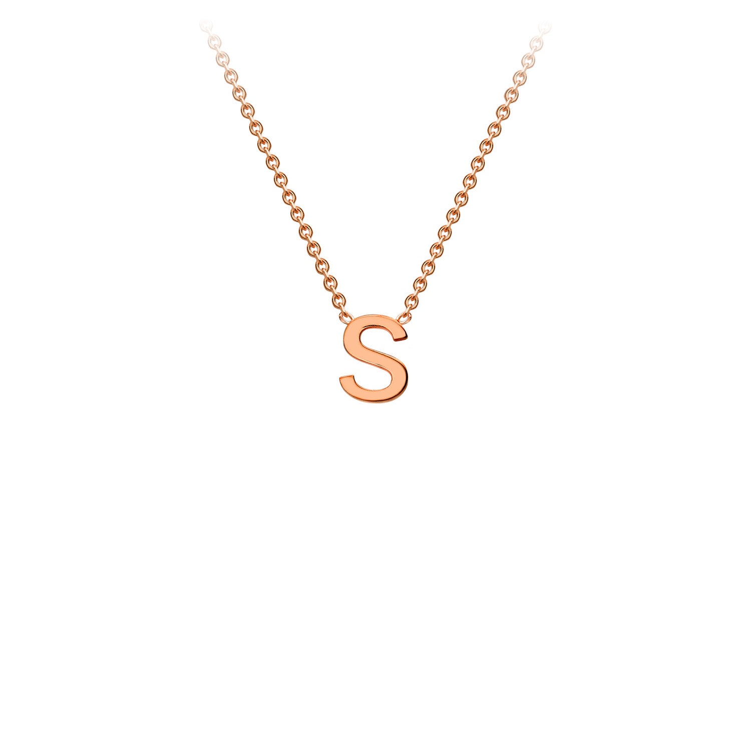 Rose Gold Initial Pendant Necklace
