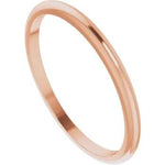 Rose gold wedding band 1.5mm width