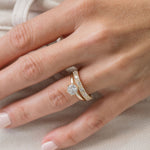 Round Brilliant Cut Diamond Solitaire engagement ring with statement diamond wedding ring