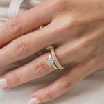 Round Brilliant Cut Diamond Solitaire engagement ring with statement diamond wedding ring