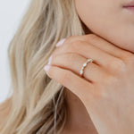Simple Marquise Round Diamond Wedding Ring